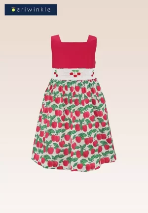 Lisa Girls Printed Dress with Smock Waist Detail