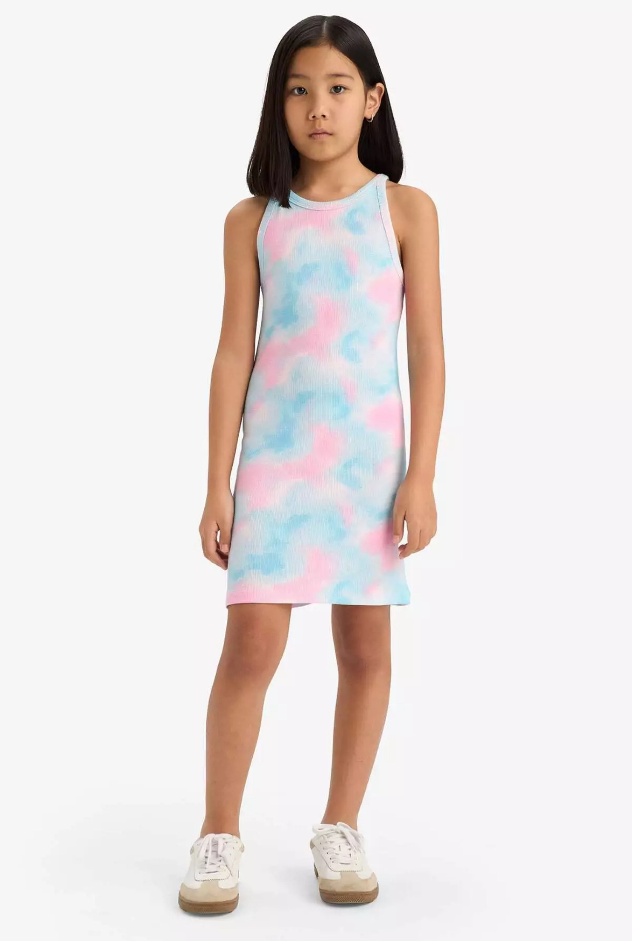 Girls Tie-Dye Pattern Ribbed Camisole Sleeveless Summer Dress B4489A825Sm